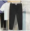 Pantalones Cortos de Verano para Hombre Ajustados, Versátiles y Modernos, Elásticos, Cónicos, Adelgazantes, de Algodón 9/10, Diseño Simple