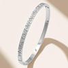 Pulseira de Aço Inoxidável, Luxo Acessível e de Alta Qualidade, Fivela de Titânio com Rombos Totalmente cravejados, Pulseira Versátil de Gipsofila Não Desbota para Mulheres