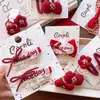 Pinza para el pelo de terciopelo con lazo para el Año Nuevo de niños coreanos para niñas, letras bordadas lindas, pasador festivo rojo brillante, pinza de saludo de Año Nuevo