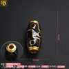 Colgante de Cuenta Dzi de Nueve Ojos de Xizang con Esmalte Dorado Antiguo Cobre Chapado en Oro Cuentas Espaciadoras para Pulseras DIY Cuentas Cilíndricas Fabricante Venta al por Mayor