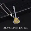 Colar de Aço Inoxidável para Guitarra de Cor Simples Hip Hop Rock Jazz Design de Pingente Nicho Acessórios de Pingente para Festival de Música