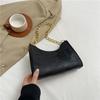 Bolso de hombro vintage con cadena para mujer, estilo textil, estilo informal, sencillo, para llevar debajo del brazo, pequeño, cuadrado, 2024