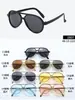 Óculos de Sol Infantis Retros com Armação Oval Estilo Old Money para Idades de 3 a 10 Anos, Vários Óculos de Sol de Metal Imitação para Meninos e Meninas, Em Estoque para Venda por Atacado