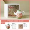 Tetera de Cerámica del Fabricante para Preparar Té en Casa, con Textura de Mármol Blanco, con Diseño de Separación de Té y Agua, Tetera Única para Juego de Té Kung Fu, Tetera Ruyi