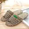 Zapatillas de algodón y lino estilo europeo para salón de belleza al por mayor, suela de tendón de res, zapatillas para el hogar para suelo de madera para parejas, verano, Cuatro Estaciones