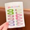 Pinzas de Colores Ovaladas para el Cabello de Niñas, Pinzas BB para Flequillo y Cabello Fino, Pinzas para el Pelo de Bebé Lindas de Cuadros de Gota de Agua