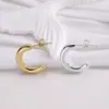 Brinco Pequeno em Forma de C Estilo Ins da Moda Brincos Estilo Hong Kong Retrô Brincos Anel Lisos Elegantes de Luxo Leve de Nicho