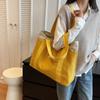 2023 Nueva Moda Bolsa de Lona de Contraste Simple para Mujer de Gran Capacidad Casual Bolso de Hombro Combinable Bolso de Mujer de Moda