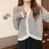 Estilo Nuevo Primavera y Otoño Estilo Japonés Dulce Reductor de Edad Botón de Perla Cárdigan de Punto para Mujer Estilo Pequeño Aroma Chic Tops Top Tendencia Estilo Coreano