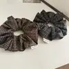 Estilo Coreano Retrô Xadrez Meilade Elástico de Cabelo Intestino Grosso Versátil Alta Elasticidade Rabo de Cavalo Coque Corda de Cabelo Corda de Cabeça Acessório de Cabeça