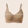 Sutiã de Copo Único Europeu e Americano com Botão Traseiro Sem Aro, Confortável, Respirável, Sem Costura para Mulheres, Roupa Íntima Fina para Venda por Atacado de Comércio Exterior