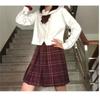 Uniforme Escolar Jk Ortodoxo Branco Liso Estilo Japonês Original Camisa de Manga Curta Saia Plissada Xadrez Roupa de Estudante Marinheiro