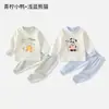 Conjunto de Bebé JQ Jingqi Primavera y Otoño Algodón Puro Ropa de Bebé Unisex Ropa para Casa Capa Base Ropa Interior Ropa y Pantalones de Otoño para Niños