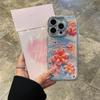 Pintura al óleo de diamantes de imitación Flores Adecuado para Funda de Teléfono Móvil Iphone16Promax Apple 15Pro Anticaída 14 Moda 13P Coreano