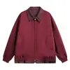 Chaqueta de cuadros rojos retro de doble cara estilo americano de Detroit para hombre, de marca de moda, de corte limpio, con solapas.