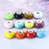 Suministro Transfronterizo de Cuentas Cerámicas Planas de Colores con Agujero Grande, Accesorios para Ropa, Cuentas Espaciadoras, Accesorios para Joyería DIY de Pulseras, Accesorios con Cuentas