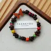 Pulsera de Grano de Café de Cerámica Jingdezhen, Refrescante y que no se decolora, Joyería de Alta Gama para Mujer, Accesorio Versátil de Nuevo Estilo Chino, Mayoreo