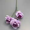 Flor Artificial Rosa Laifei de 3 Cabeças Paisagismo de Salão de Casamento Flor Artificial Rosa Cena de Casamento Arranjo de Flores Adereços para Fotografia ao Ar Livre