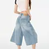Jeans Anchos de Cintura Alta Estilo Retro Americano Color Naranja Infantil para Mujer, Corte Holgado, Adelgazantes, Modernos, Tendencia, Pantalones Rectos Cropped Versátiles.