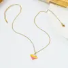 Collar de Metal con Rombos Coloridos Estilo Europeo y Americano para Mujer, Venta Caliente Transfronteriza, Nicho Pequeño Fresco Literario, Venta Caliente, Gama Alta al por Mayor