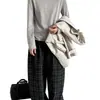 Camiseta básica de manga larga con dobladillo enrollado Dongdaemun coreana para mujer, nueva de otoño, suave y agradable para la piel, top de camiseta base