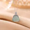 Yiluyin Plata de Ley S925 Jade Azul de Agua Buda Maitreya Colgante de Moda Lujo Ligero Versátil para Viajes Cotidianos Colgante Exquisito