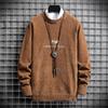 2023 Comercio Exterior Transfronterizo Nuevo Suéter de Punto Chenille para Hombre Estilo Coreano Adolescente Cuello Redondo Base Suelto