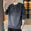 Sudadera fina de manga larga con degradado estilo americano para hombre, adecuada para primavera, otoño e invierno, corte holgado, nueva camiseta casual de cuello redondo 2026, capa base