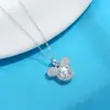 Colar de Prata 925 Esterlina com Moissanita Feminino Alto Padrão pt950 Platina Seiko Diamante Pingente Mickey Corrente de Clavícula Versátil