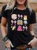 Estação independente transfronteiriça verão europeu e americano papelaria impressão gola redonda moletom manga curta ebay camiseta feminina atacado em estoque
