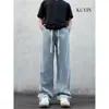 Jeans Anchos Holgados de Moda Pierna Recta Simple Nuevo Regular Estilo Coreano Europeo y Americano Estilo Hong Kong Transfronterizo Comercio Exterior Venta al por Mayor