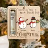 Enfeites de árvore de Natal transfronteiriços, Porta-notas de decoração de Natal, Placa de madeira, Pingente criativo, Artesanato de madeira DIY para pendurar
