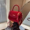 Bolsa de sela têxtil simples de cor sólida, bolsa de ombro com cores combinando, 2025, novo estilo coreano, moderno, casual, bolsa transversal para mulheres