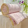 Colcha de Verano Tradicional Lavable de Algodón Nube, Colcha de Verano de Hilo Tipo Nube, Colcha para Aire Acondicionado, Colcha Fina de Verano Doble para Dormitorio de Estudiante