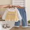 2026 Nuevo Conjunto de Ropa de Otoño para Niñas Ropa de Otoño para Niños Elegante Moderno Estilo Primavera y Otoño para Bebés Conjunto de Tres Piezas Venta al por Mayor