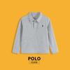 Camisa Polo Infantil Camiseta de Manga Larga Polo para Niños Blanco Tejido de Punto Primavera Nuevo Gris Negro Cuello Camisero Uniforme Escolar Niñas