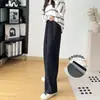 ¡Diseño de cintura elástica! Nueva colección de otoño: pantalones casuales grises para mujer de cintura alta, elásticos, de corte holgado y adelgazantes de pierna ancha
