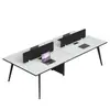 Combinação de Mesa e Cadeira para Escritório de Equipe Mesa para 4 Pessoas Mobiliário de Escritório Simples Moderno Mesa para Escritório de Equipe