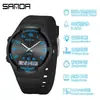 Reloj Digital Sanda Reloj Deportivo de Aprendizaje Especial para Exámenes Reloj Silencioso para Estudiantes Simple Doble Pantalla Reloj Despertador Reloj para Hombre