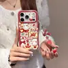 Funda para Teléfono Miffy Conejo Fresa Pastel Linda Dibujos Animados Manzana 17Promax Adecuada para 16Pro Doble Capa 15Pro17