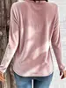 Camiseta de Veludo com Decote V de Manga Longa Transfronteiriça Europeia e Americana Feminina Outono e Inverno Novo Estilo Cor Sólida Temperamento Camiseta Base Camada Interna Top