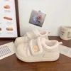 Zapatos de Algodón Lindos Redondos Retro para Niñas con Velcro 2026 Otoño/Invierno Nuevos Zapatos de Algodón Cálidos de Moda con Forro de Felpa para Niños