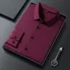 Camisa para Hombre de Alta Calidad, Ligeramente Gruesa, Sin Costuras, Estilo Business Casual, No se Arruga, de una Sola Cara, Casual, Versátil, Manga Larga, Ropa para Hombre