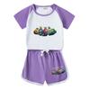 Space Wolf Kill Roupas Infantis Terno Feminino Meninos Verão Novas Roupas de Bebê Shorts de Manga Curta para Crianças Conjunto de Duas Peças