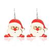 Pendientes navideños de Papá Noel con dibujos animados, pendientes creativos, pendientes navideños F2346