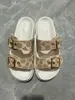 Pantuflas de Verano Dobles Transfronterizas Europeas y Americanas para Mujer con Suela Gruesa y Correa Cruzada con Hebilla, Ligeras, Casuales, para Exteriores, Venta al por Mayor, Tallas Grandes