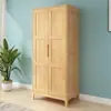 Guarda-roupa Moderno Minimalista Nórdico Estilo Japonês Duas Portas Madeira Maciça Três Portas Armário Estilo Japonês para Apartamentos Pequenos Móveis de Quarto