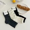 Calcetines de Malla Calados para Primavera y Otoño para Mujer, Zapatos Mary Jane Lindos de Encaje Estilo Coreano de Media Pantorrilla, Calcetines de Algodón con Lazo Dulce
