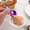 Suministro Directo de Fábrica Pala para Té de Acero Inoxidable 304 Mango Corto Pala para Helado Cabeza Redonda Pala para Postre Pala para Té Profundizada