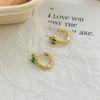 Aretes de Serpiente de Circonita Esmeralda Hebilla para la Oreja Aretes de Serpiente Retro Aretes de Serpiente Texturizados de Nicho Spice Girls